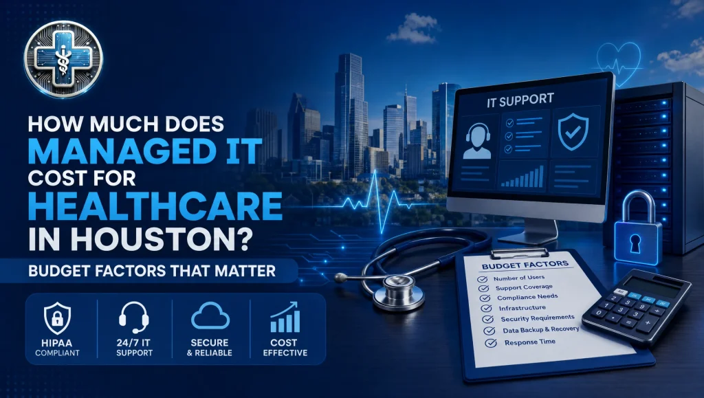 managed IT cost healthcare Houston budgeting—support tiers, flat monthly pricing, and cybersecurity add-ons